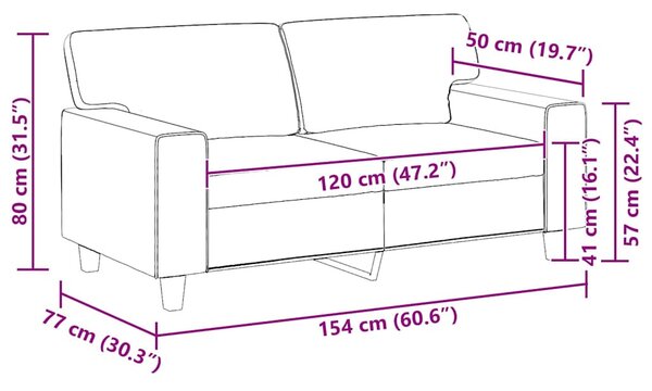 2 személyes fekete műbőr kanapé 120 cm
