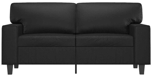2 személyes fekete műbőr kanapé 120 cm