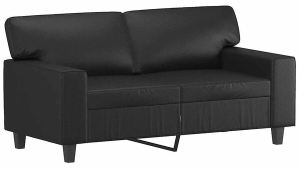 2 személyes fekete műbőr kanapé 120 cm