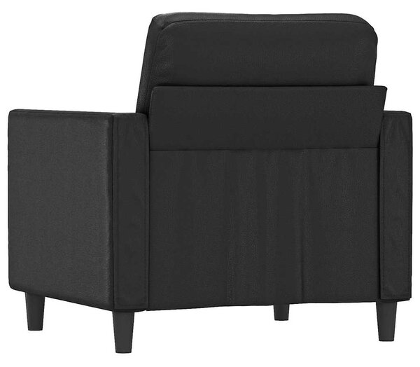 Fekete műbőr kanapéfotel 60 cm