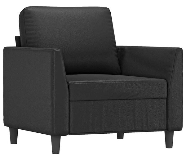Fekete műbőr kanapéfotel 60 cm
