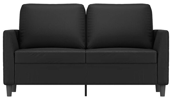 2 személyes fekete műbőr kanapé 120 cm