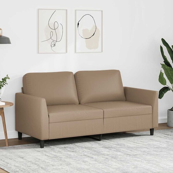 2 személyes cappuccino színű műbőr kanapé 140 cm