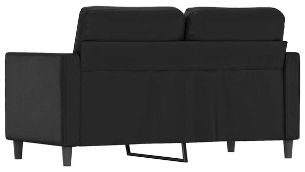 2 személyes fekete műbőr kanapé 120 cm
