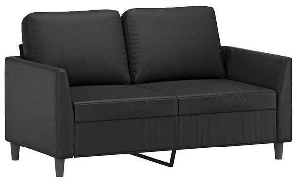 2 személyes fekete műbőr kanapé 120 cm