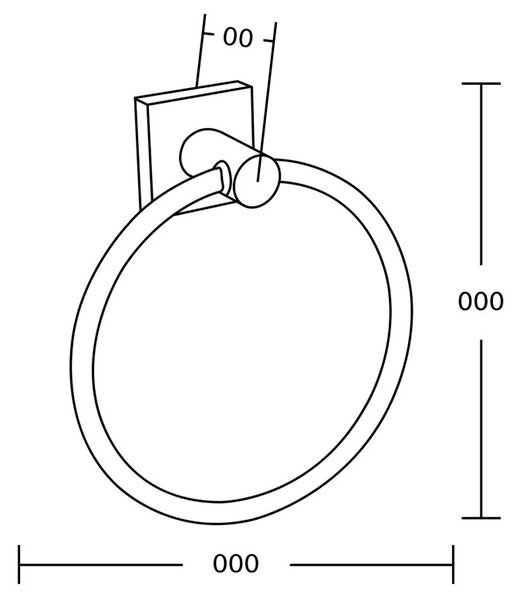 Mexen kiegészítők, RUFO Ring törölközőtartó, fekete, 7050932-70