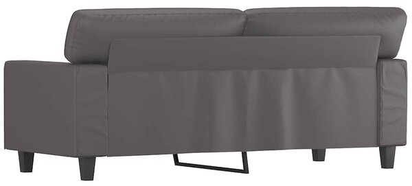 2 személyes szürke műbőr kanapé 140 cm