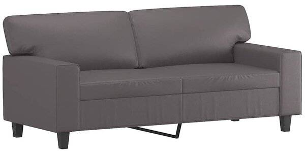 2 személyes szürke műbőr kanapé 140 cm
