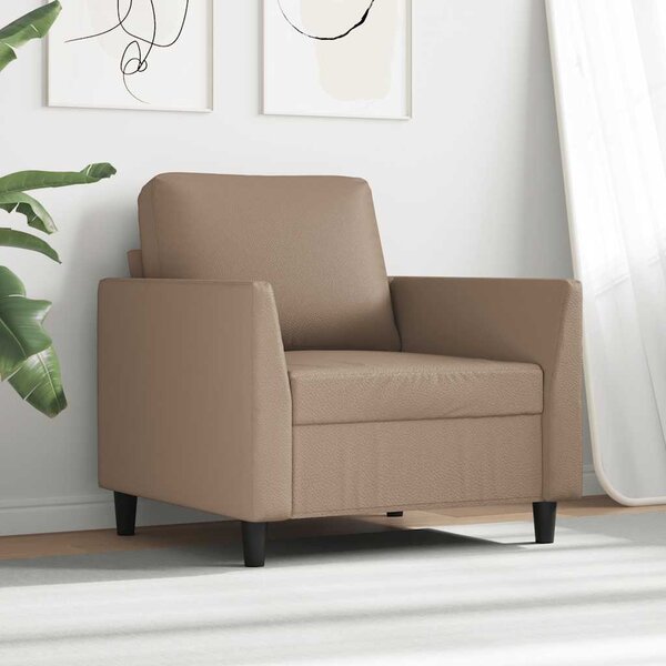 Kávészínű műbőr kanapéfotel 60 cm