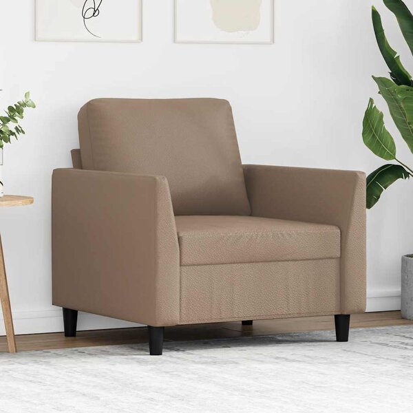 Kávészínű műbőr kanapéfotel 60 cm