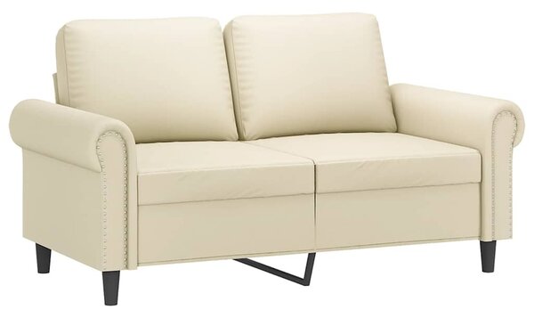 2 személyes krémszínű műbőr kanapé 120 cm