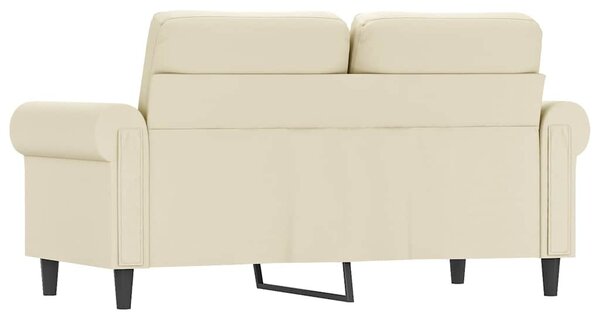 2 személyes krémszínű műbőr kanapé 120 cm