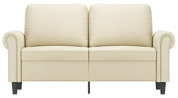 2 személyes krémszínű műbőr kanapé 120 cm