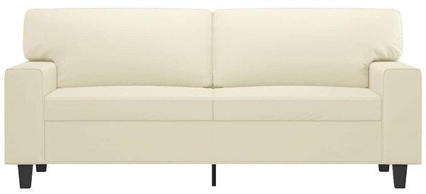 2 személyes krémszínű műbőr kanapé 140 cm