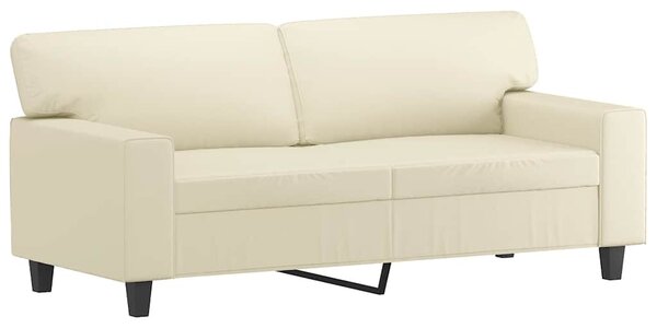 2 személyes krémszínű műbőr kanapé 140 cm