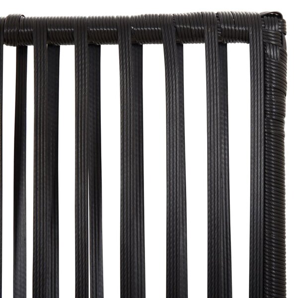 Fekete 5-paneles polyrattan térelválasztó
