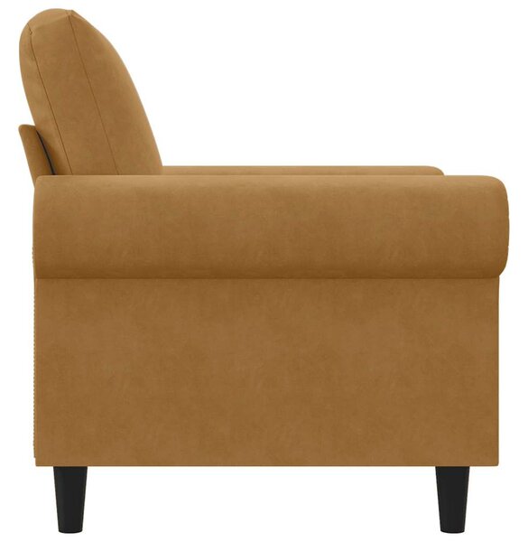 Barna bársony kanapéfotel 60 cm
