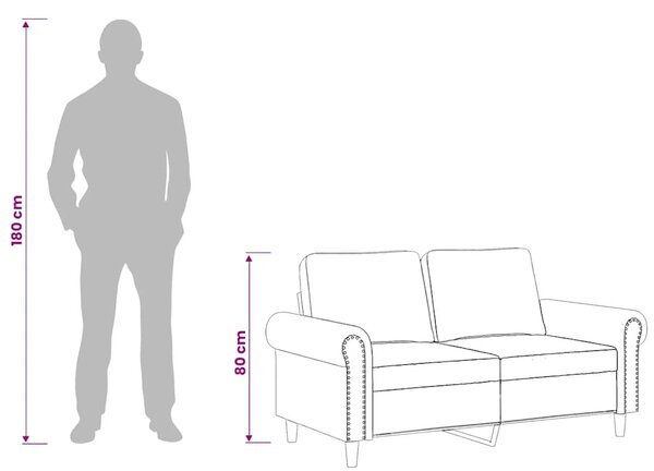 Kétszemélyes sárga bársony kanapé 120 cm