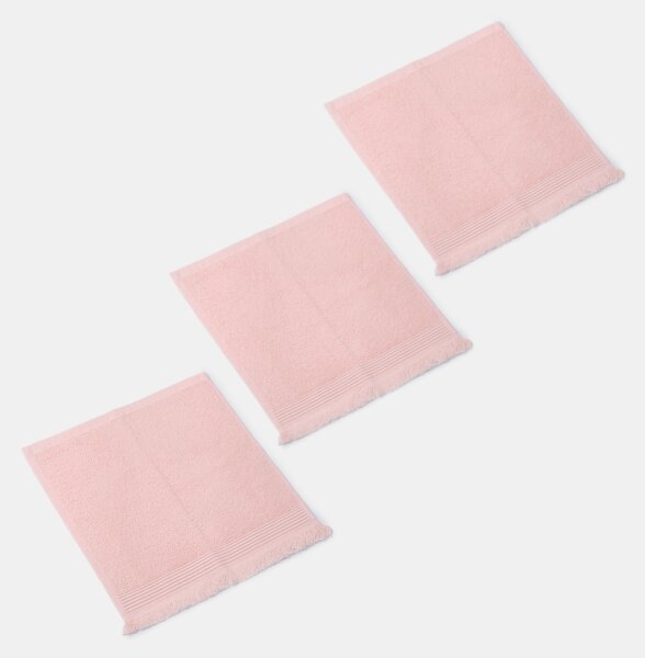 Sinsay - Pamut törölköző szett rojtokkal 3 pack - pasztellpink