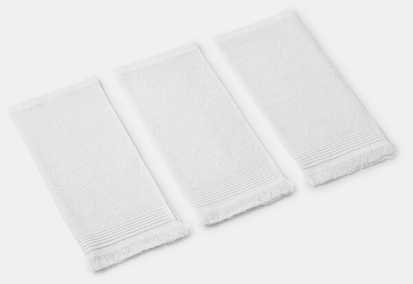 Sinsay - Pamut törölköző szett rojtokkal 3 pack - fehér