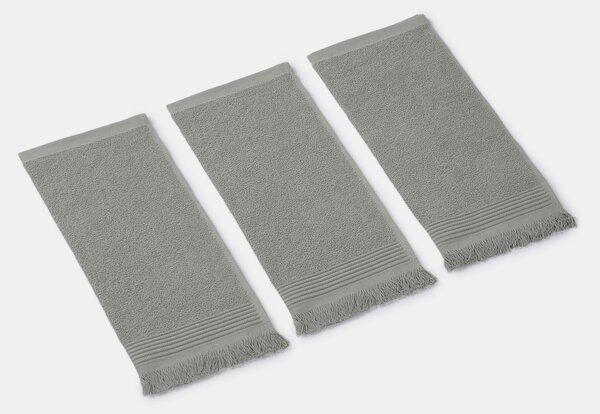 Sinsay - Pamut törölköző szett rojtokkal 3 pack - világoszöld