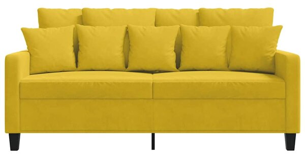 Kétszemélyes sárga bársony kanapé 140 cm