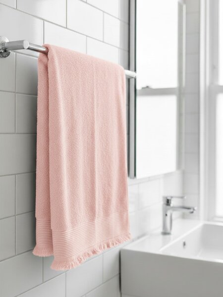 Sinsay - Pamut törölköző rojtokkal - pasztellpink