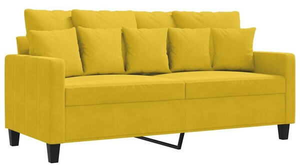 Kétszemélyes sárga bársony kanapé 140 cm