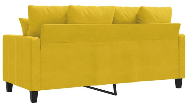 Kétszemélyes sárga bársony kanapé 140 cm
