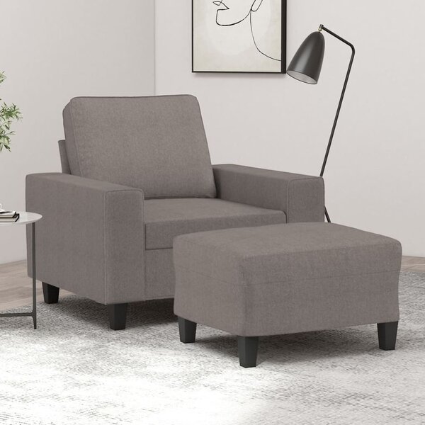 Tópszínű szövet kanapéfotel lábtartóval 60 cm