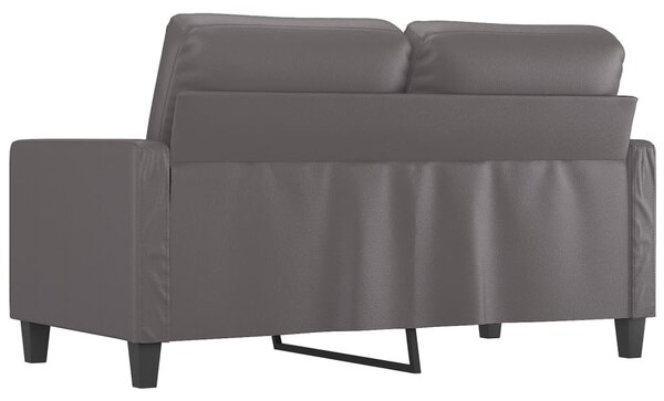 2 személyes szürke műbőr kanapé 120 cm