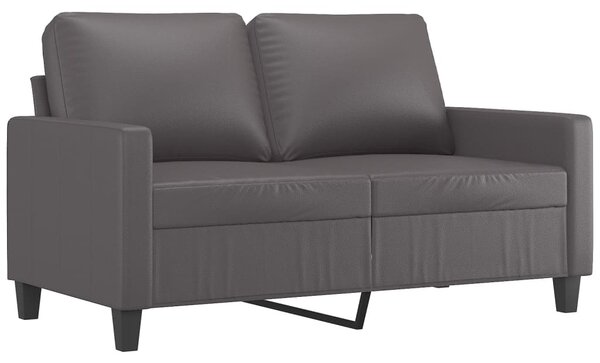 2 személyes szürke műbőr kanapé 120 cm