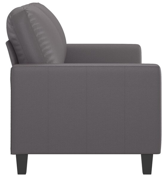 2 személyes szürke műbőr kanapé 120 cm