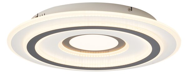 Design mennyezeti lámpa fehér, sötétszürke kerek LED-del, dimmelhető - Taylor