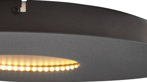 Modern mennyezeti lámpa fekete 40 cm LED-del, 3 lépésben dimmelhető - Morning