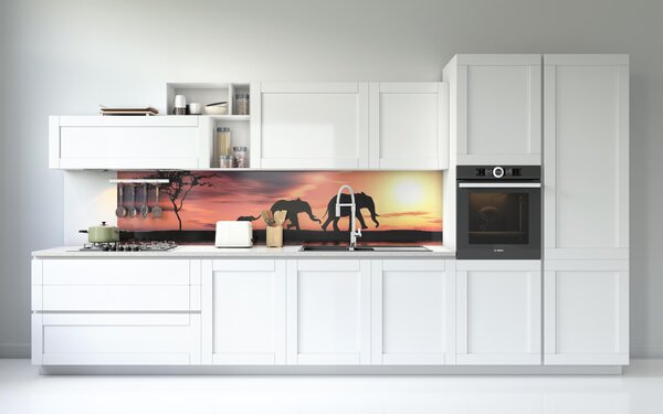 Wallplex falburkoló konyhapanel Vizes poharak (Méret: Közepes 60x180)