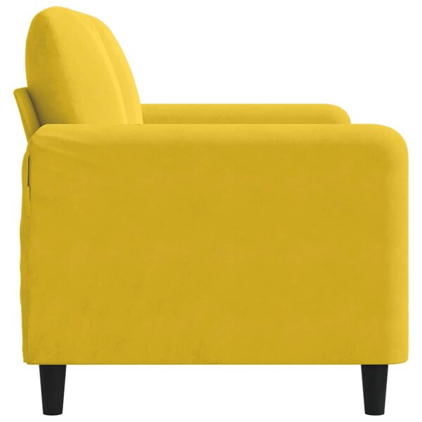 Kétszemélyes sárga bársony kanapé 120 cm