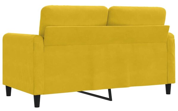 Kétszemélyes sárga bársony kanapé 120 cm