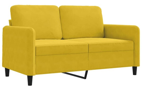 Kétszemélyes sárga bársony kanapé 120 cm