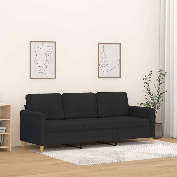 3 személyes fekete szövetkanapé 180 cm