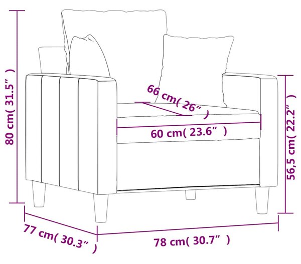 Bordó bársony kanapéfotel 60 cm