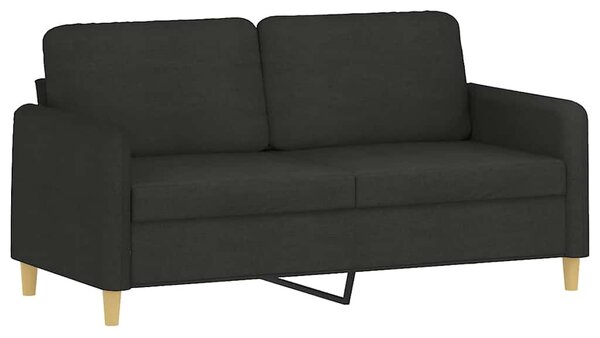 Kétszemélyes fekete szövetkanapé 140 cm