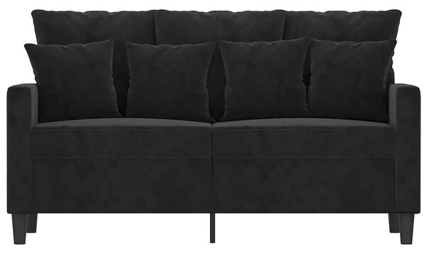 Kétszemélyes fekete bársony kanapé 120 cm