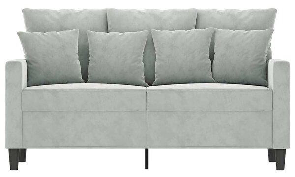 Kétszemélyes világosszürke bársony kanapé 120 cm