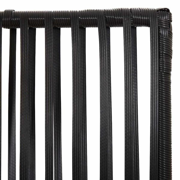Fekete 6-paneles polyrattan térelválasztó