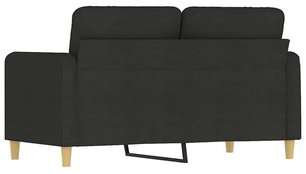 Kétszemélyes fekete szövetkanapé 120 cm