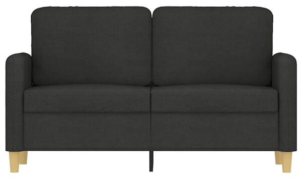 Kétszemélyes fekete szövetkanapé 120 cm