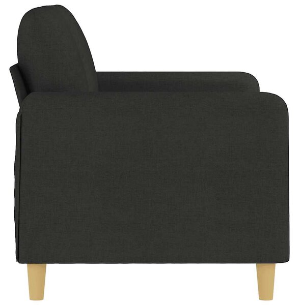 Kétszemélyes fekete szövetkanapé 120 cm