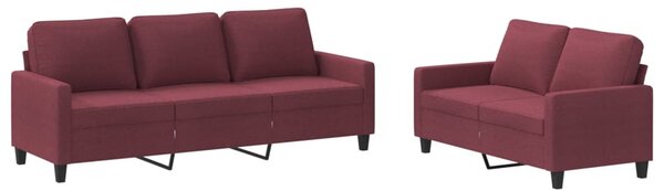 2 részes bordó szövet ülőgarnitúra párnákkal
