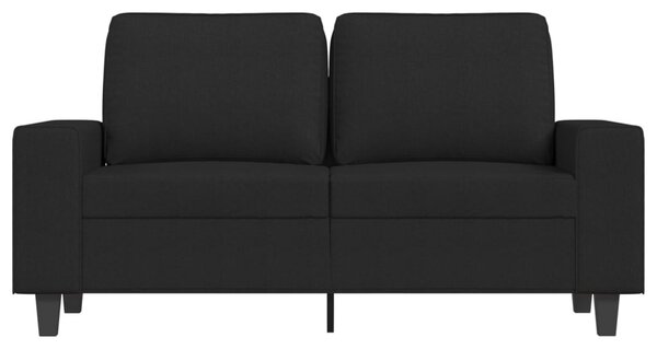 Kétszemélyes fekete szövetkanapé 120 cm